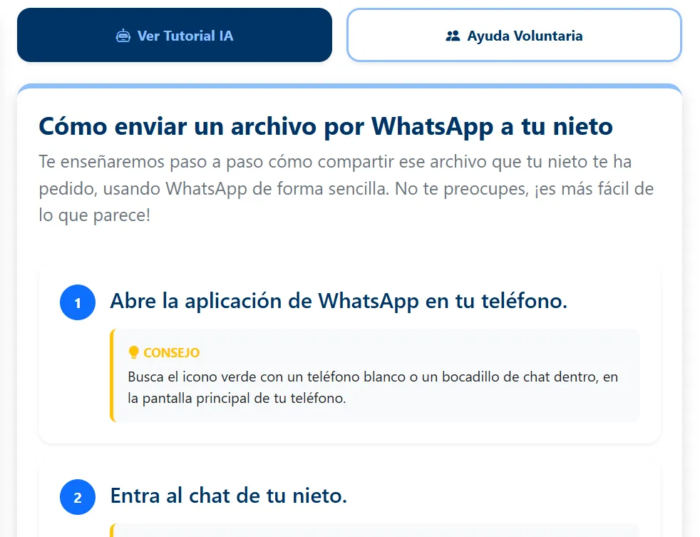 Ejemplo de tutorial generado por IA